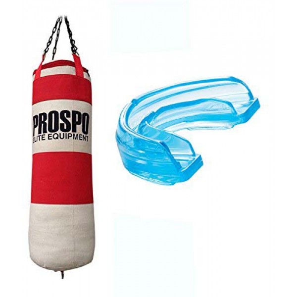 Prospo 36 inch unfilled Canvas Punching Bag+MouthGuard