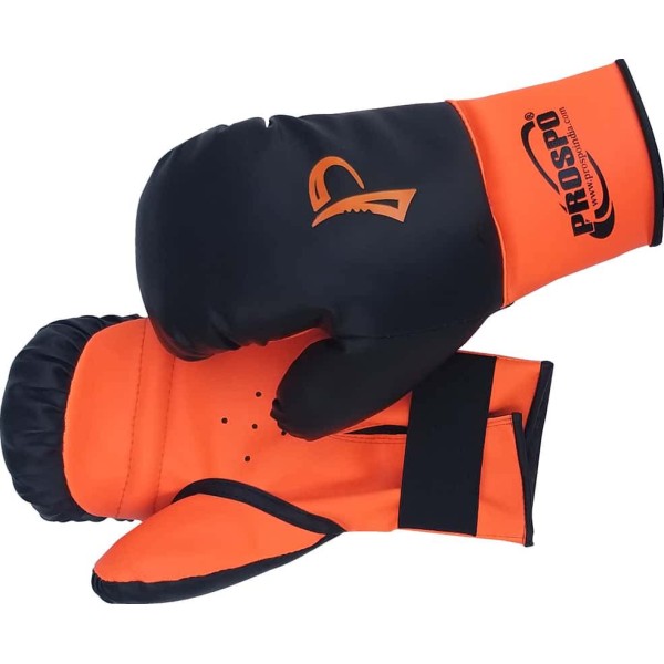 Prospo Laceless Boxing Gloves (Youth) - Black Orange
