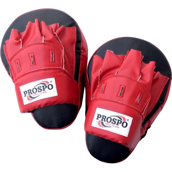 PROSPO Boxing Curved Punching Mitts and Handwrap  - Red and Black 