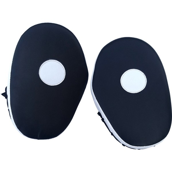 PROSPO Boxing Leather Focus Punching Mitts  -  Black and White