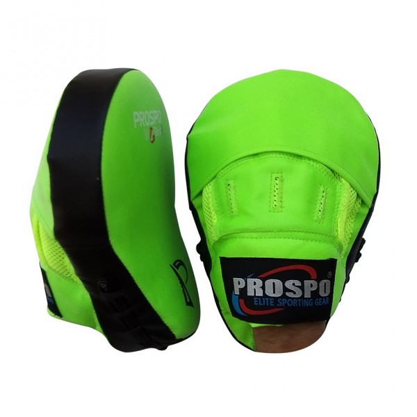PROSPO FLOGLOW ELECTRIC GREEN FOCUS PAD Punch Mitts FOR KARATE