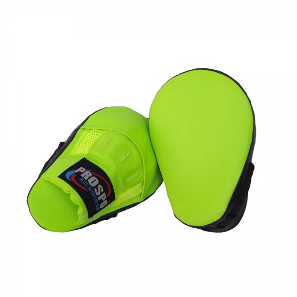 PROSPO FLOGLOW ELECTRIC GREEN FOCUS PAD Punch Mitts FOR KARATE