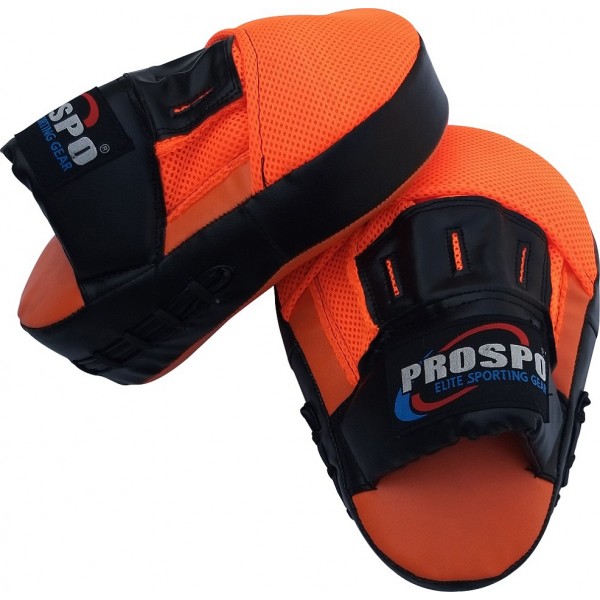 PROSPO FLOROGLOW ORANGE FOCUS PAD Punch Mitts FOR KARATE