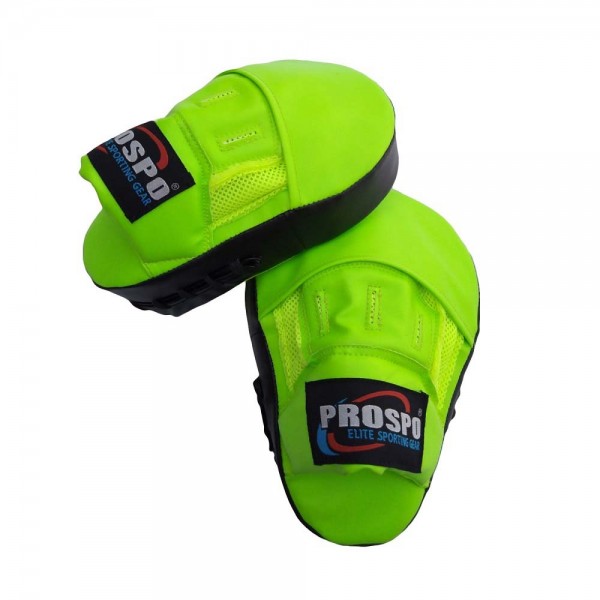 PROSPO FLOGLOW ELECTRIC GREEN FOCUS PAD Punch Mitts FOR KARATE