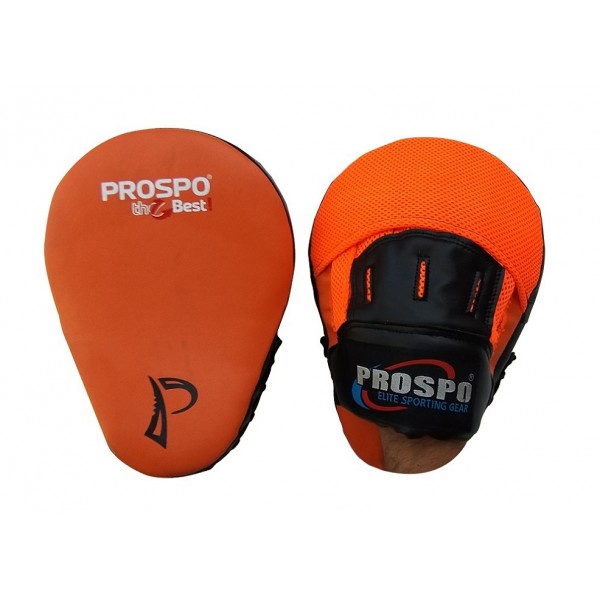 PROSPO FLOROGLOW ORANGE FOCUS PAD Punch Mitts FOR KARATE