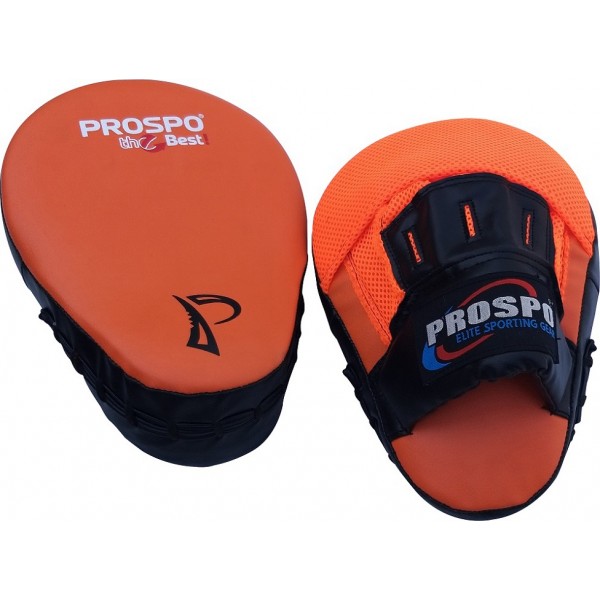 PROSPO FLOROGLOW ORANGE FOCUS PAD Punch Mitts FOR KARATE