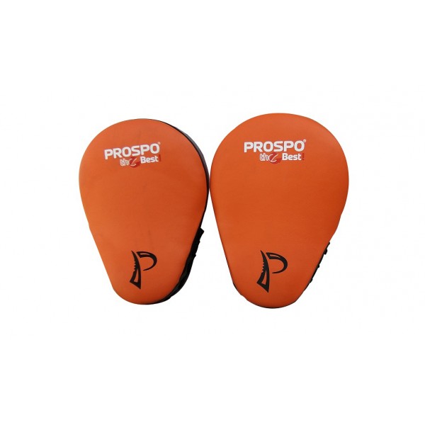 PROSPO FLOROGLOW ORANGE FOCUS PAD Punch Mitts FOR KARATE