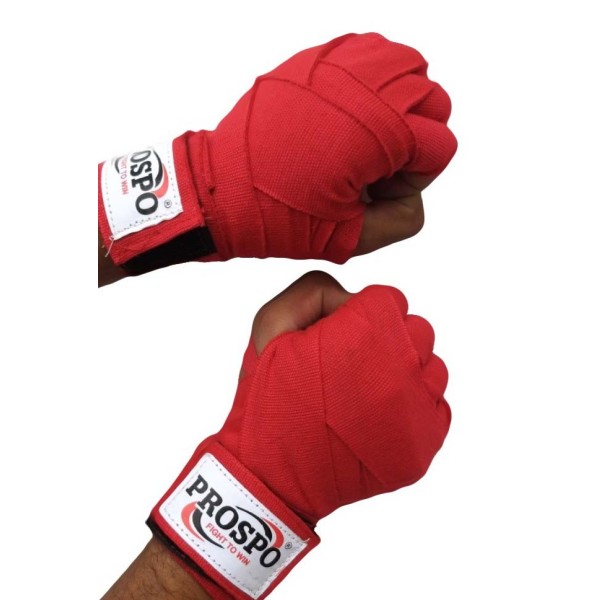 PROSPO Boxing Mexican Stretch  Handwraps (Pack of 2 Pair) - Red and Blue