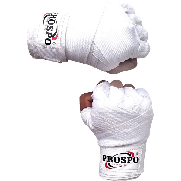 PROSPO Boxing Mexican Stretch  Handwraps (Pack of 2 Pair) - Black and White