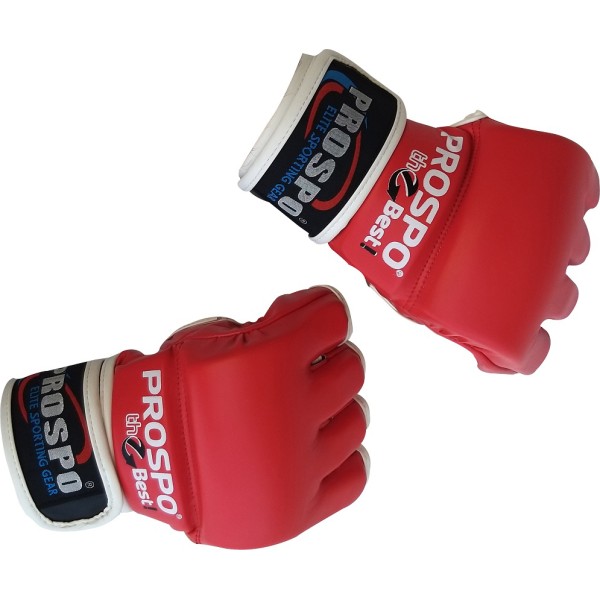 PROSPO Combat MMA Gloves without Thumb - Red