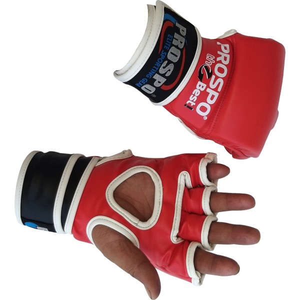 PROSPO Combat MMA Gloves without Thumb - Red