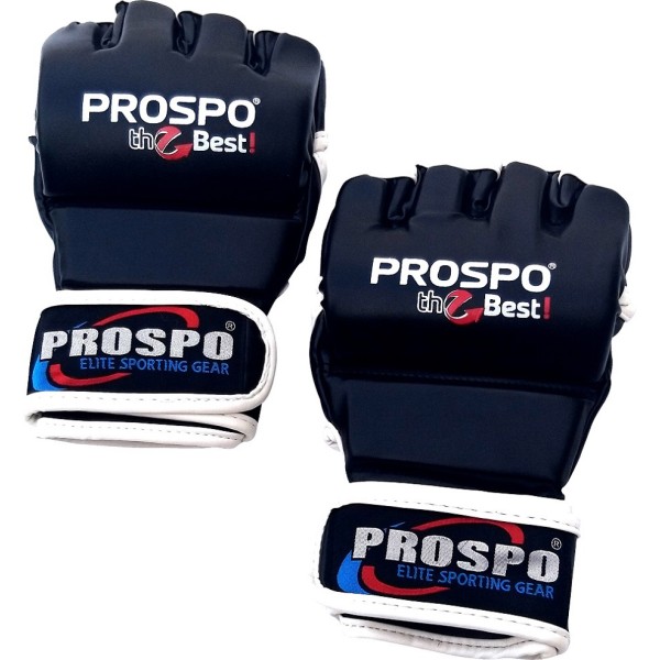 PROSPO Combat MMA Gloves with Thumb - Black