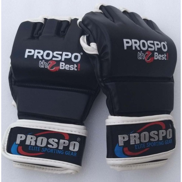 PROSPO Combat MMA Gloves with Thumb - Black