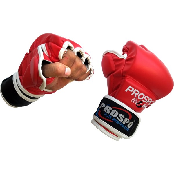 PROSPO Combat MMA Gloves with Thumb - Red