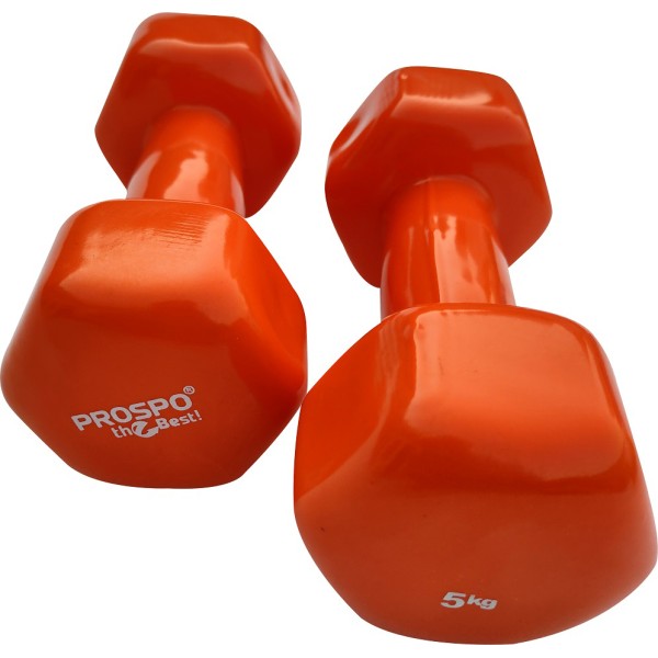 PROSPO SUPERSOFT UNISEX DUMBELLS (PAIR OF 5 KG EACH)