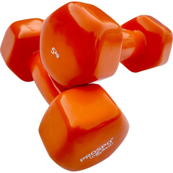 PROSPO SUPERSOFT UNISEX DUMBELLS (PAIR OF 5 KG EACH)