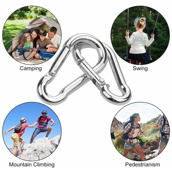 PROSPO Stainless Steel Spring Snap Hook Carabiner
