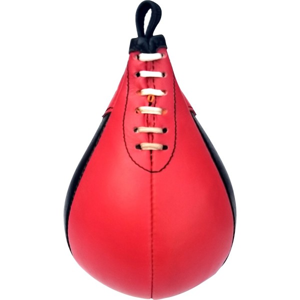 Boxing Leather Speed Ball  With Steel Swivel - Red & Black