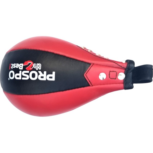 Boxing Leather Speed Ball  With Steel Swivel - Red & Black