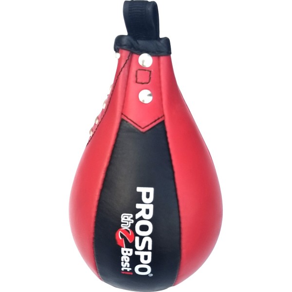 Boxing Leather Speed Ball  With Steel Swivel - Red & Black