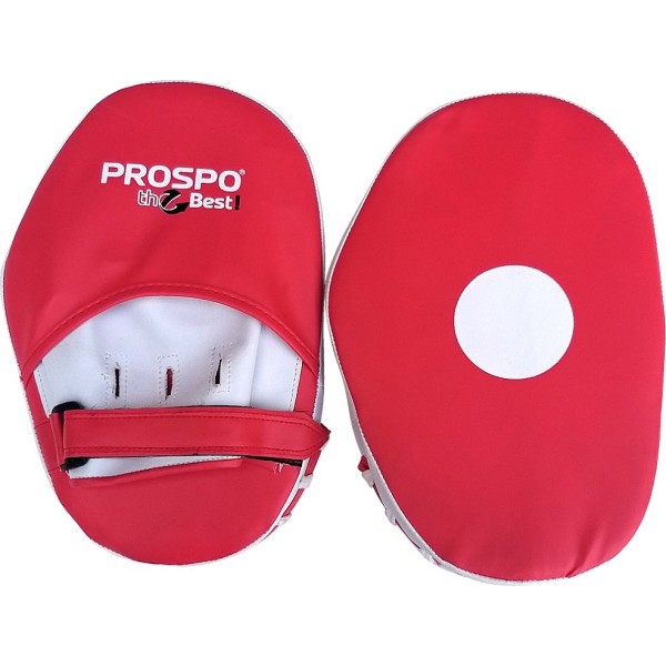 PROSPO Boxing leather Focus Punching Mitts  - Red and White