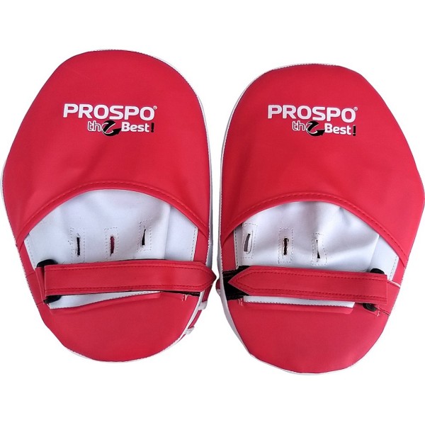 PROSPO Boxing leather Focus Punching Mitts  - Red and White