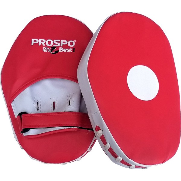PROSPO Boxing leather Focus Punching Mitts  - Red and White