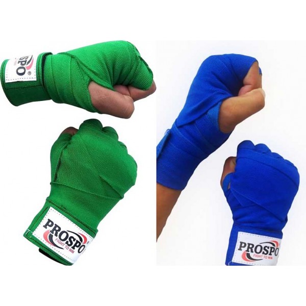 PROSPO Boxing Mexican Stretch  Handwraps-Green and Blue