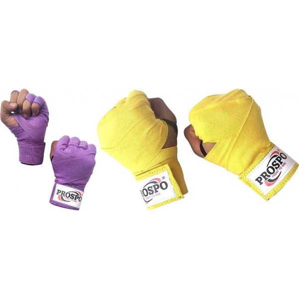 PROSPO Boxing Mexican Stretch  Handwraps-Purple and Yellow