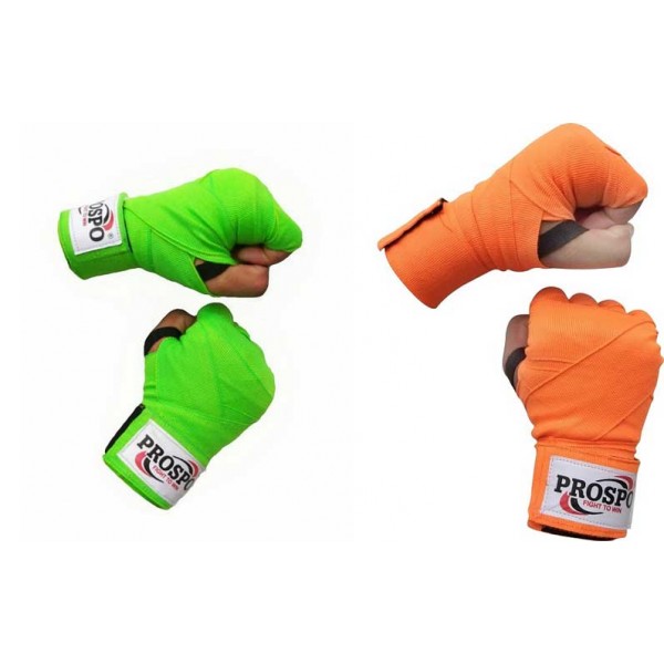PROSPO Boxing Mexican Stretch  Handwraps-Orange and Neon Green