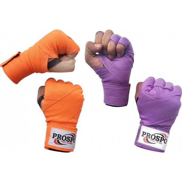 PROSPO Boxing Mexican Stretch  Handwraps-Orange and Purple