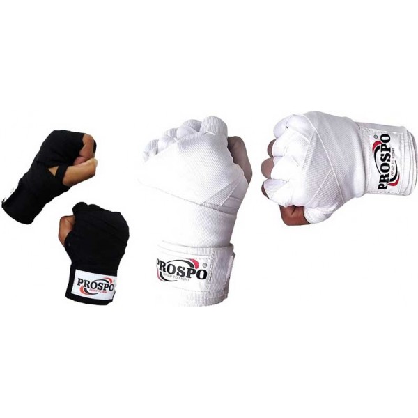 PROSPO Boxing Mexican Stretch  Handwraps (Pack of 2 Pair) - Black and White