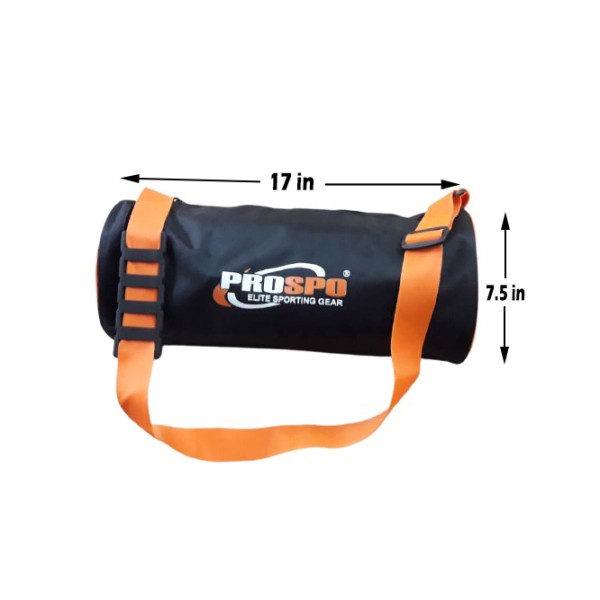 Unisex GYM / TRAVEL UTILITY BAG- 17" X 7.5" BLACK ORANGE