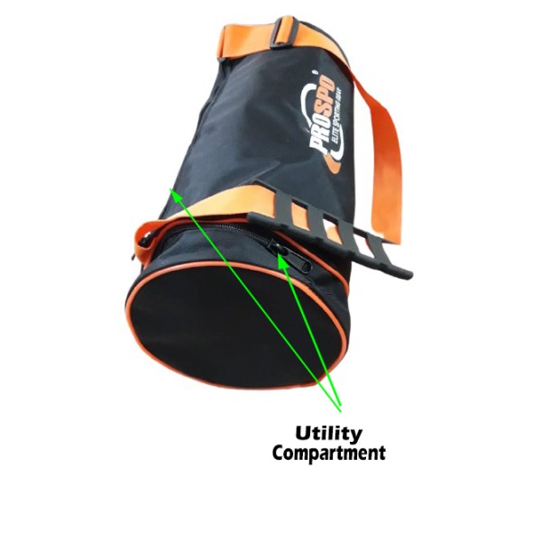 Unisex GYM / TRAVEL UTILITY BAG- 17" X 7.5" BLACK ORANGE