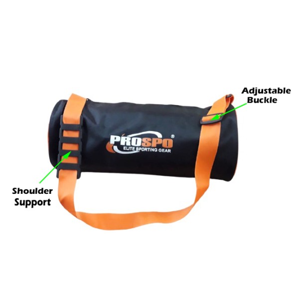 Unisex GYM / TRAVEL UTILITY BAG- 17" X 7.5" BLACK ORANGE