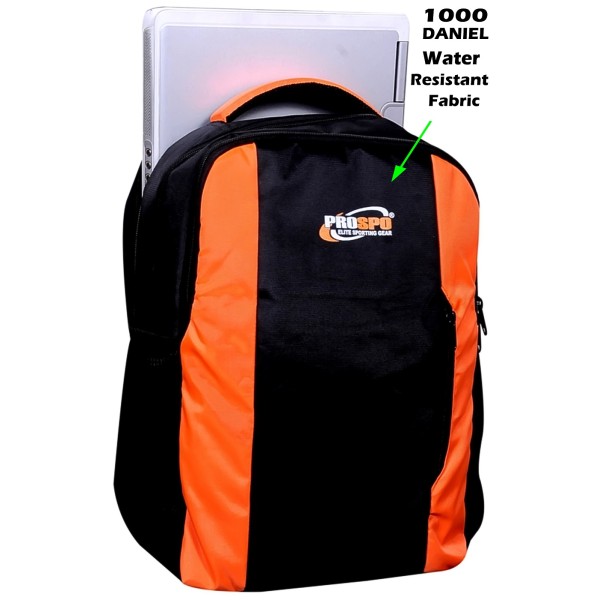 MULTIUTILITY BACKPACK IDEAL FOR OFFICE/ CASUAL- 17” BLACK ORANGE