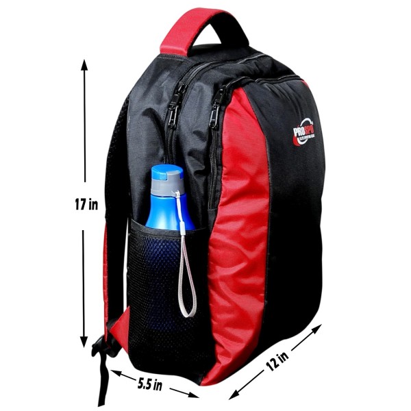 MULTIUTILITY BACKPACK IDEAL FOR OFFICE/ CASUAL- 17” BLACK RED