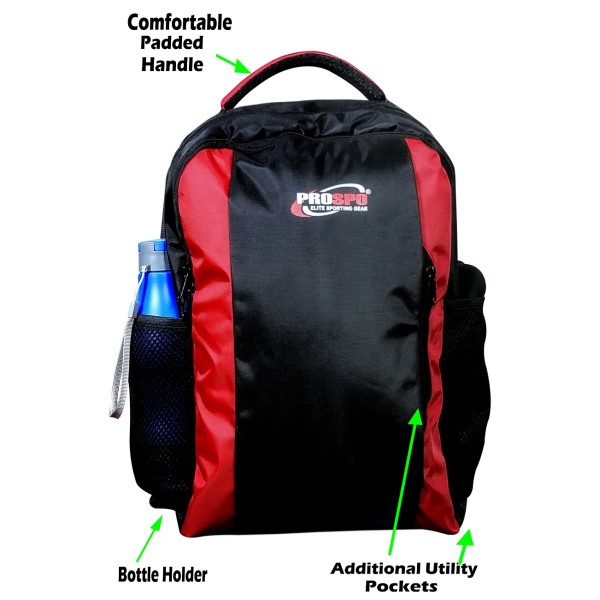 MULTIUTILITY BACKPACK IDEAL FOR OFFICE/ CASUAL- 17” BLACK RED