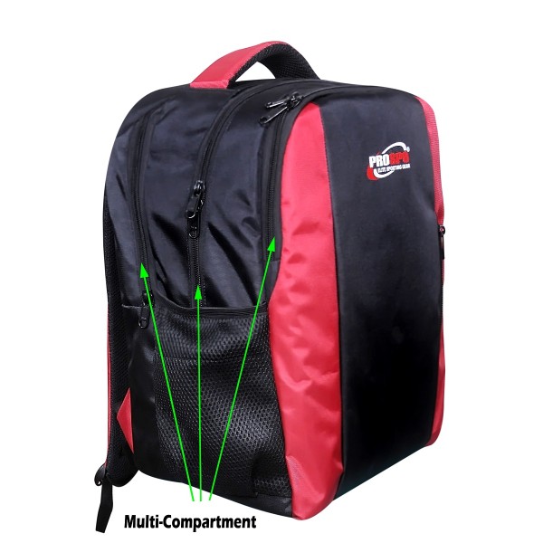 MULTIUTILITY BACKPACK IDEAL FOR OFFICE/ CASUAL- 17” BLACK RED....