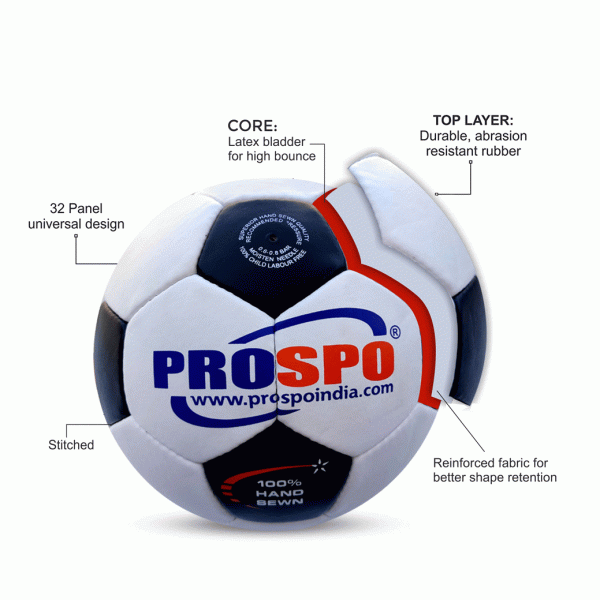 Prospo Football, Football Size 5 (Black/ White)