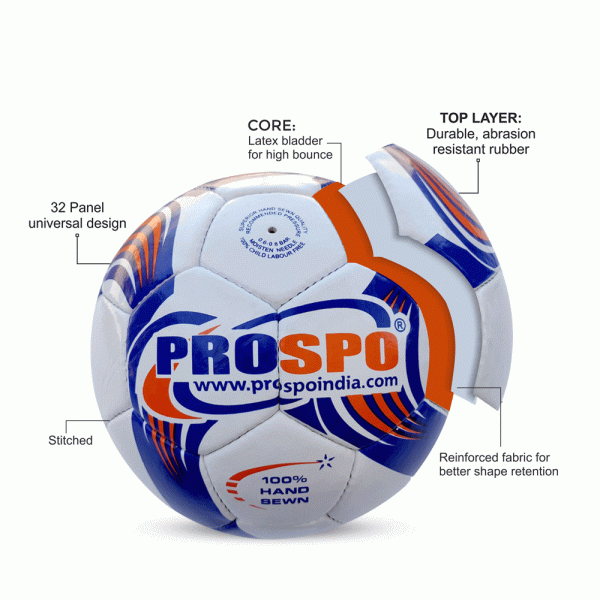 Prospo Football, Football Size 5 (Blue/Orange)