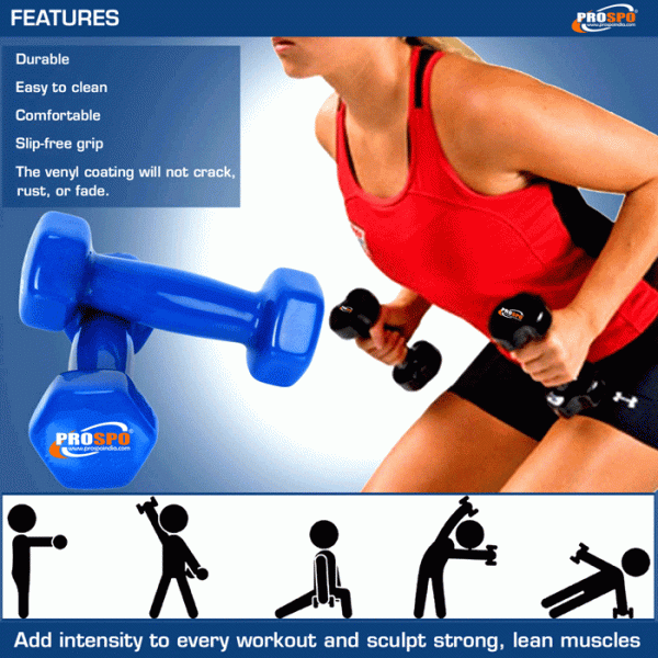  Prospo Dumbbells Red 2 KG