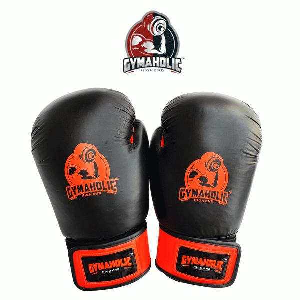 BOXING GLOVE LEATHER WITH BLACK HANDWRAP 180 INCH