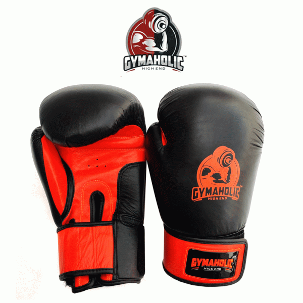 BOXING GLOVE LEATHER WITH BLACK HANDWRAP 180 INCH