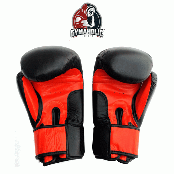 BOXING GLOVE LEATHER WITH BLACK HANDWRAP 180 INCH