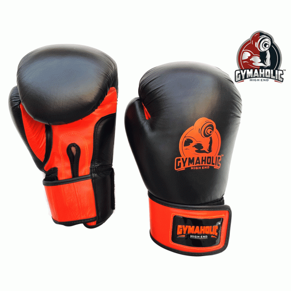 BOXING GLOVE LEATHER WITH ORANGE HANDWRAP 180 INCH