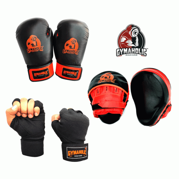 Boxing Glove Focus Pad and Handwrap Combo