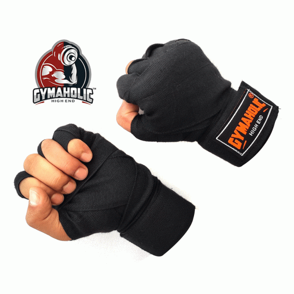 Gymaholic Handwraps Combo Combo Pack of Black and Orange (180 inch)