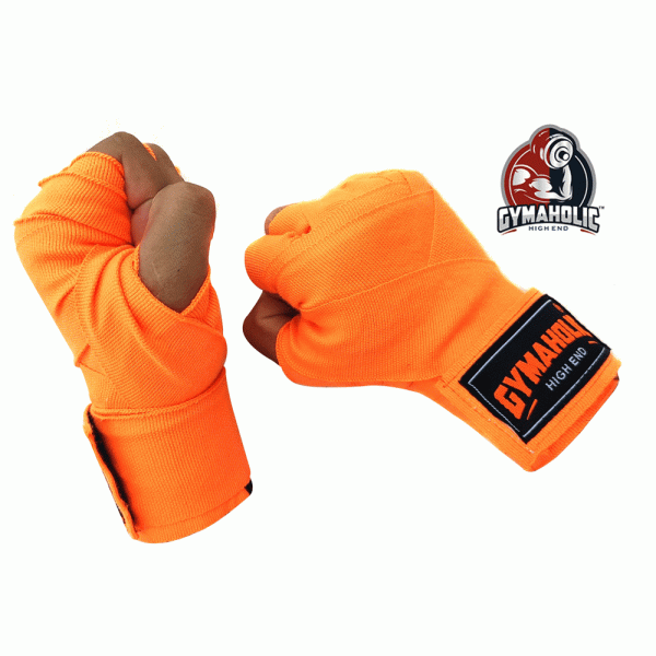 Gymaholic Handwraps Combo Combo Pack of Black and Orange (180 inch)