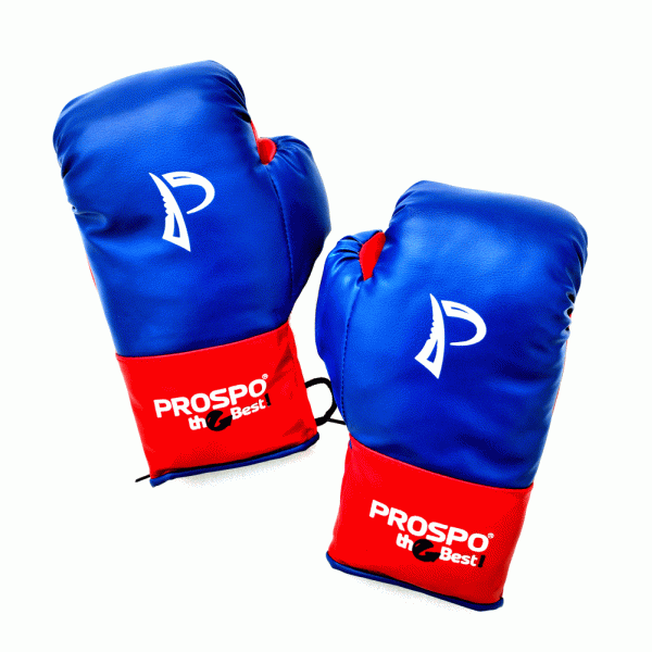 Prospo Traditional Boxing gloves with Laces, Size 8oz, 10oz, 12oz and 14oz (BLUE - RED)